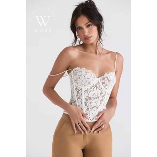 Floral Lace Underwire Corset Camisol in Ivory 😘w