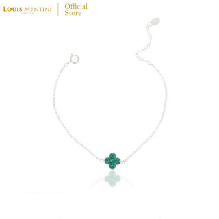 Louis Montini (Jewelry) Sterling Silver 925 Bracelet สร้อยข้อมือเงินแท้ 92.5% สร้อยข้อมือผู้หญิง รูป Flower – LJBL01