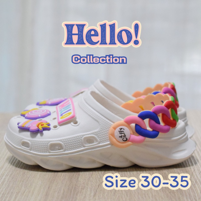 รองเท้าหัวโตเด็ก CUFFY HELLO 30-35 รองเท้าเด็กผู้หญิง รอเท้าหัวโตเด็กผู้หญิง รองเท้าแฟชั่นเด็กผู้หญิ