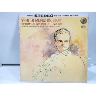 1LP Vinyl Records แผ่นเสียงไวนิล YEHUDI MENUHIN, VIOLIN BRAHMS-CONCERTO IN D MAJOR   (J16B167)