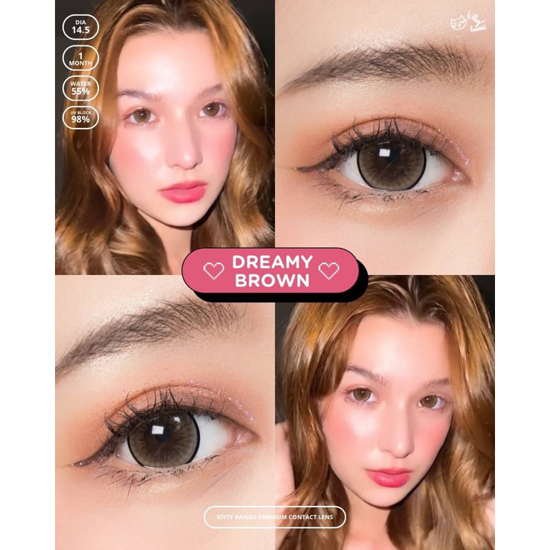 (COD) คอนแทคเลนส์ ตาหวานฉ่ำ!! รุ่น Dreamy ค่าสายตา ปกติ ถึง -650 รายเดือน Kitty kawaii