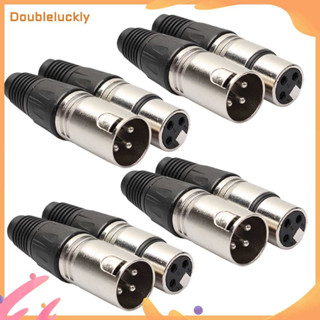 【มีสินค้า!!】✿doubleluckly✿ 8 pcs 4 ชาย 4 หญิง XLR 3Pin ปลั๊กไมโครโฟนสายสัญญาณเสียงสายเชื่อมต่อ