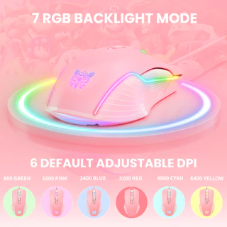 ONIKUMA CW905 RGB Gaming Mouse เมาส์เกมมิ่ง ออฟติคอล ความแม่นยำสูงปรับ DPI 800 - 6400 มีแสงไฟ RGB