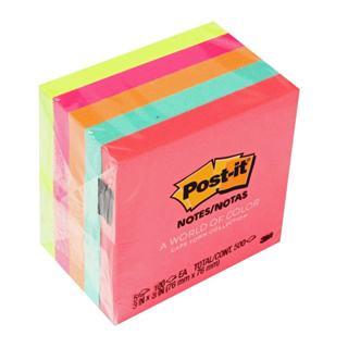 Post-It® “3M” กระดาษโน๊ต (คละสี)(ขนาด 3 x 3 นิ้ว) รุ่น 654-5PK