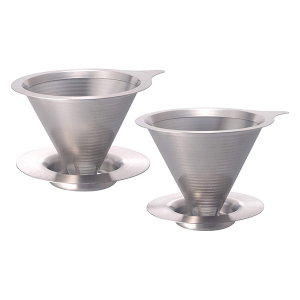 HARIO Double Mesh Metal Dripper Hairline Silver for 1~2 Cups/ 1~4 Cups