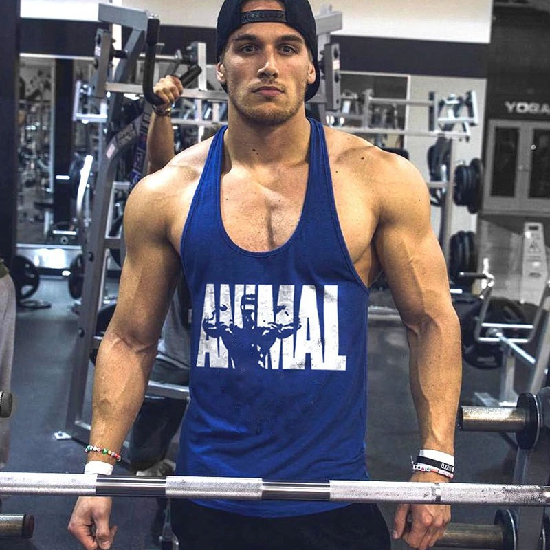 ANIMAL เสื้อกล้ามเพาะกาย ผ้าฝ้าย พิมพ์ลายกราฟฟิค ANIMAL(พร้อมส่งจากประเทศไทย)Inleader Aesthetics Men's Gym Cotton