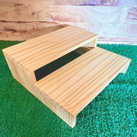 ชั้นลึก15 cm. ชั้นไม้วางของ ชั้นวางของ ชั้นวางต้นไม้ ชั้นวาง ทรงขั้นบันได 2 ชั้น เคลือบแลคเกอร์  GS01-15*32  (พร้อมส่ง)