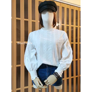 เสื้อผ้าทีซีแต่งฉลุแขนยาวยาวจั้มสม็อค