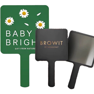 Baby Bright Make Up Mirror เบบี้ไบร์ท เมคอัพ มิลเรอร์ กระจกแต่งหน้า มีด้ามจับ 2 ขนาด 6.5 x 11 cm,12.05z21.07cm