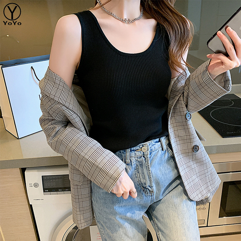 YOYO เสื้อแขนกุดแฟชั่น เสื้อซับในฟรีไซส์ ผ้านุ่ม ยืด ใส่สบาย ใส่ไม่ร้อน ซึมซับเหงื่อและระบายอากาศ รุ่น2793