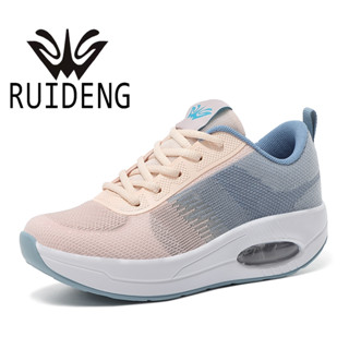 RUIDENG รุ่น 82254-สีส้ม รองเท้ากีฬา รองเท้าออกกำลังกายผู้หญิงเพื่อสุขภาพ ความสูง 5 cm. น้ำหนักเบา นุ่ม ระบายอากาศได้ดี