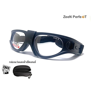 (แถมกล่องแว่น+ผ้าเช็ดเลนส์)แว่นเล่นกีฬาตัดเลนส์สายตาได้ ZeeN PerfecT Protective Sports Eyewear (เลนส์ใส-กรอบดำด้าน)