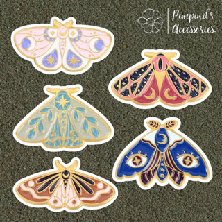 ʕ •ᴥ•ʔ ✿ พร้อมส่ง : เข็มกลัดเซ็ทผีเสื้อและผีเสื้อกลางคืน | Butterfly &amp; Moth Enamel Brooch Pin Set.