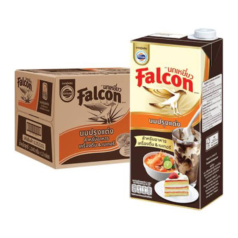 นมข้นจืด Falcon ตรานกเหยี่ยว 1000มล.*12