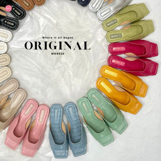 MiniB "ORIGINAL" #mnb026 - รองเท้าแตะเก็บทรงเท้า ลายปั๊ม (รวมสี Collection แรก)