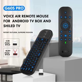 G60S Pro Air Mouse Wireless Voice รีโมทคอนโทรล2.4G 2.4G BT5.0 Dual Learning Mode with IR for Computer TV Box Projector