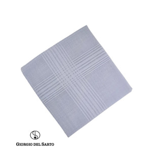 GIORGIO DEL SARTO Handkerchief Grey ผ้าเช็ดหน้า 100% Cotton