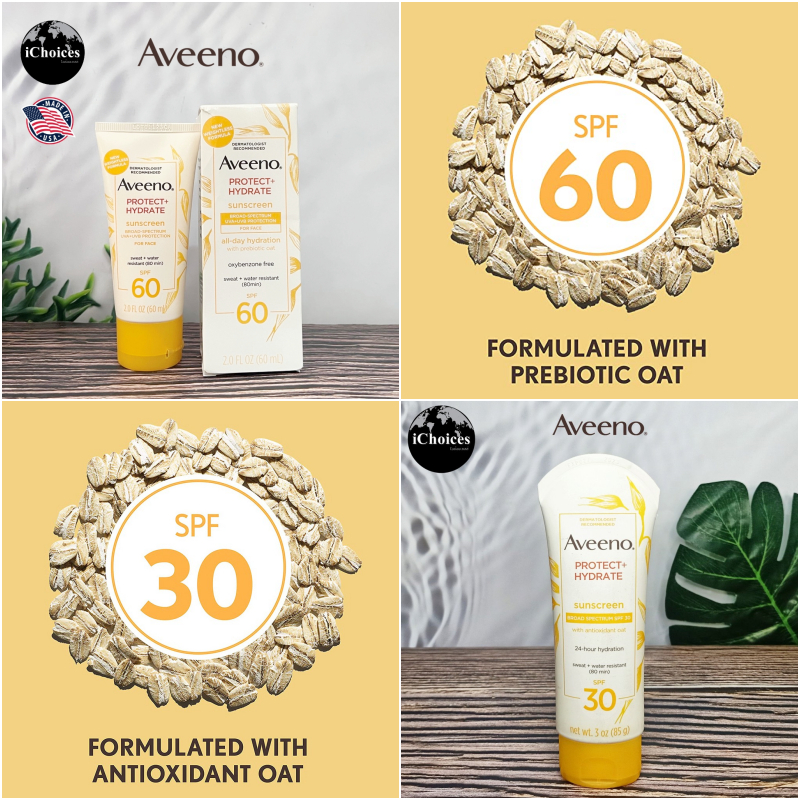 [Aveeno] Protect+ Hydrate Sunscreen Broad Spectrum อาวีโน่ โลชั่นกันแดด สำหรับผิวหน้าและผิวกาย