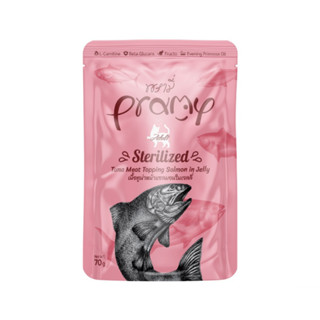 Pramy พรามี่ อาหารเปียกแมว รสเนื้อทูน่าหน้าแซลมอนในเจลลี่ 70 g. x 12 pcs.