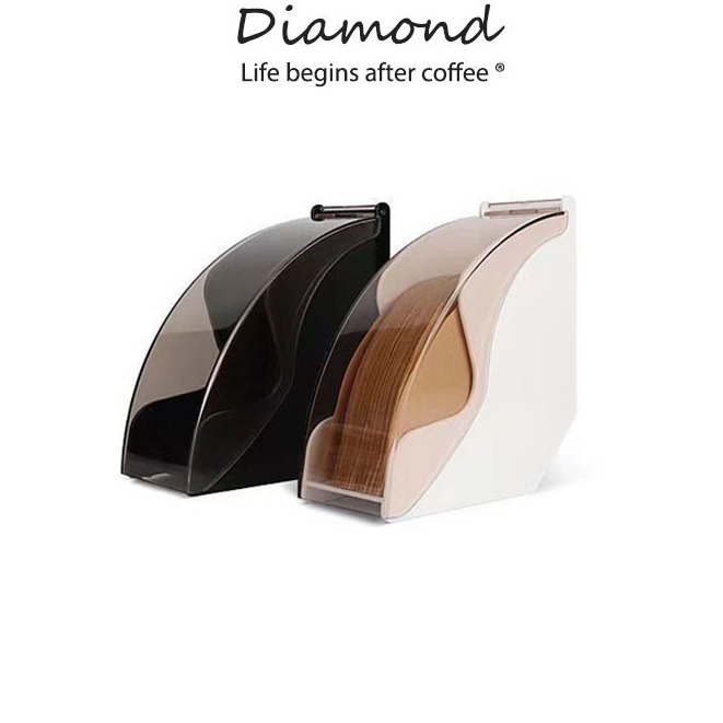 Diamond Coffee กล่องใส่กระดาษดริปกาแฟ วัสดุเรซิน มีให้เลือก 2สี Coffee Filter Box กล่องเก็บกระดาษดริป