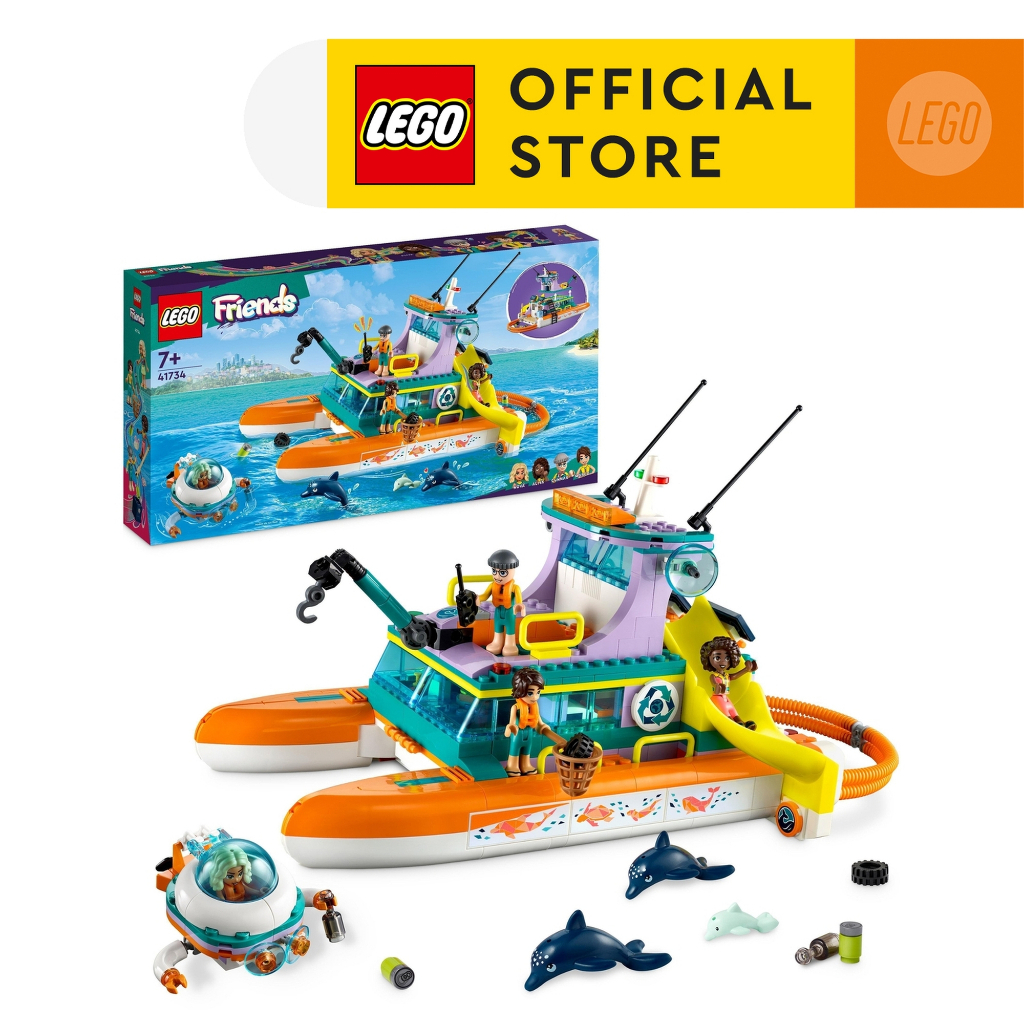 รีวิว LEGO Friends 41734 Sea Rescue Boat Building Toy Set (717 Pieces ...