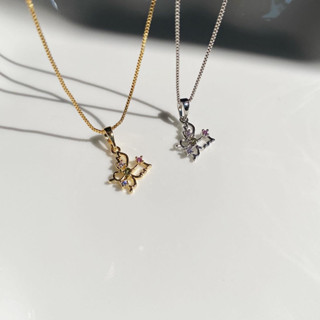 Hannah Necklace สร้อยชาร์มผีเสื้อประดับเพทาย