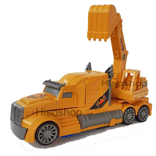 SUPER CAR DEFORMATION MACHINE SOLDIERS รถแปลงร่างเป็นหุ่นยนต์ ทรานฟอเมอร์รถแมคโคร (รถก่อสร้าง) วิ่งถอยชน ใส่ถ่าน มีเสียง