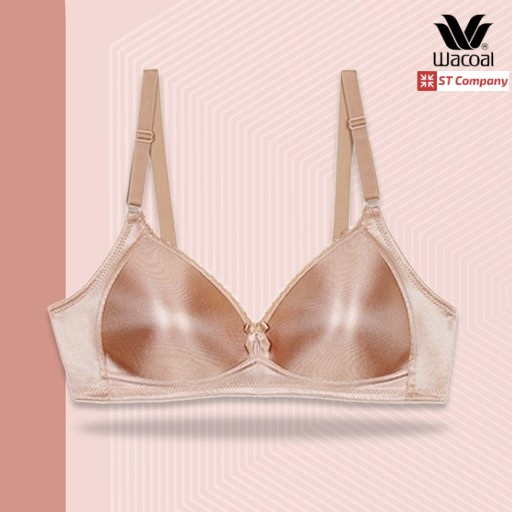 Wacoal Basic Bra สีน้ำตาล (Brown) รุ่น WB9M36 ไม่มีโครง ไม่เสริมฟองน้ำ ไร้โครง เก็บทรงดี ตะขอ 2 แถว 