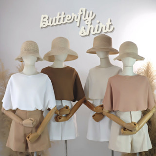 butterfly shirt เสื้อผ้าร่องไม่ต้องรีด 5 สี