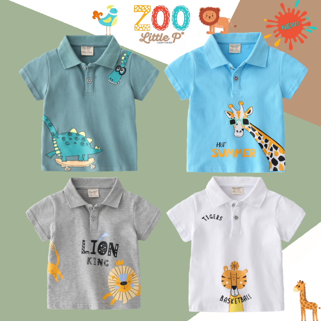 ส่งฟรี ใหม่ ! เสื้อโปโลเด็ก โปโลเด็กชาย เสื้อเด็ก อายุ​ 1-7 ปี By Little.P