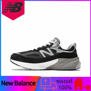 ของแท้ 100% New Balance NB 990 V6 รองเท้าวิ่งส้นเตี้ยกันลื่นกันลื่นสีดำเทา