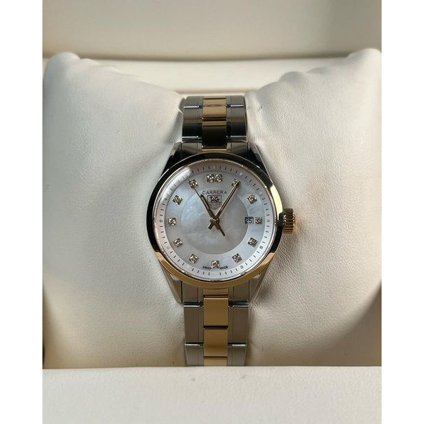 TAG Heuer Carrera Two-tone 18k Gold White Mother of Pearl Women's diamonds ( WV1450 )