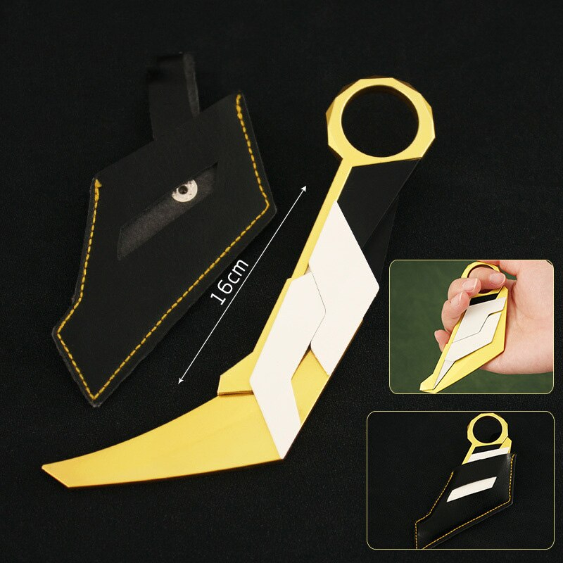 ส่งใน 24 ชม. โมเดลของเล่นคารัมบิต Prime 2.0 Karambit จากเกมส์ VALORANT ขนาด 16 cm. พร้อมซองหนัง,แท่นวางโชว์