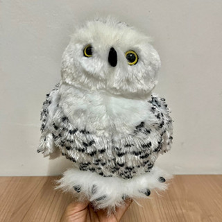 ตุ๊กนกเค้าแมวหิมะ นกเค้าหิมะ (Snowy owl) นกฮูกสีขาว ฮูกขาว ฮูก  ตุ๊กตานกฮูกเหมือนจริงสีขาว ตุ๊กตานกฮูก Male Snowy