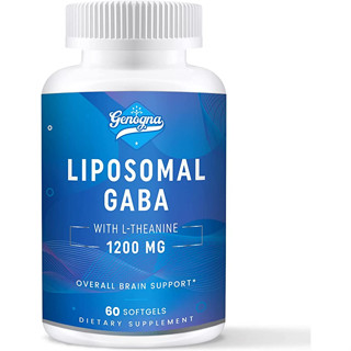 Genogna Liposomal GABA with L-Theanine 1,200 mg. 60 Softgels  สนับสนุนสมองและจิตใจ