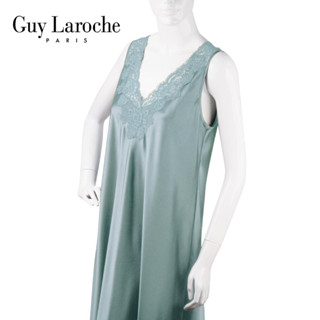 Guy Laroche ชุดนอน GN3A28 ของแท้เกรด1 ชุดนอนกระโปรงยาวผ้าซาติน ผ้าลื่น เนื้อนุ่มแต่งลูกไม้หน้า หลัง