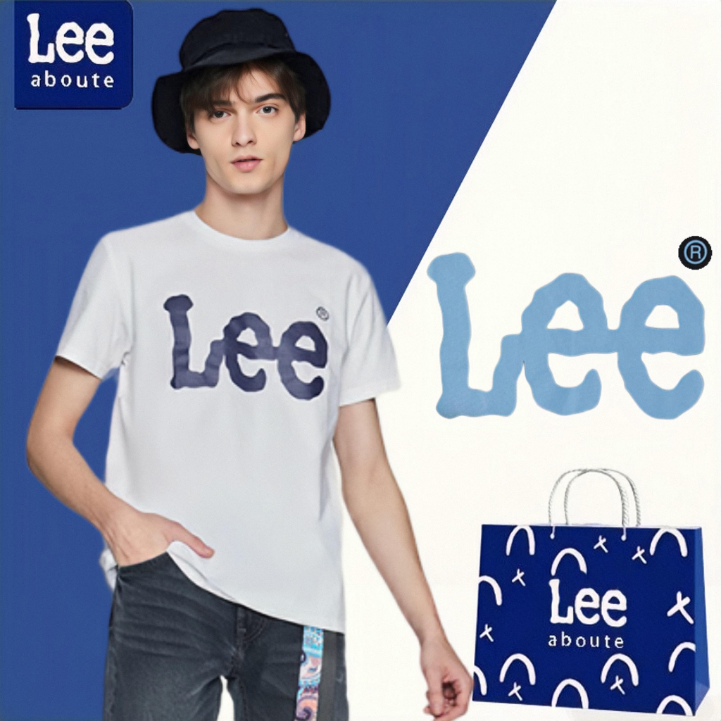 Lee® เสื้อยืดคอกลมแขนสั้น สไตล์พื้นฐาน#Lee BIG letter ไซส์ใหญเสื้อยืดชายผู้หญิง เสื้อยืดผ้าฝ้ายคู่รั