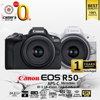 ผ่อน 0%** Canon Camera EOS R50 Kit RF-S 18-45 mm. F4.5-6.3 IS STM - รับประกันศูนย์ Canon Thailand 1ปี