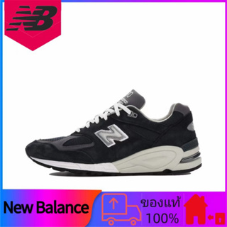 ของแท้ 100% New Balance NB 990 V2 รองเท้าวิ่งที่ดูดซับแรงกระแทกต่ำด้านบน unisex สีน้ำเงินเข้ม