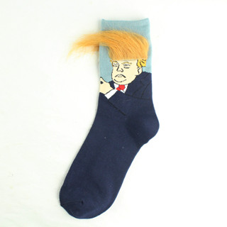 ถุงเท้า ถุงเท้าหน้าทรัมป์ ถุงเท้าทรัมป์ ถุงเท้าประธานาธิบดี Trump Hair Socks ถุงเท้าอเมริกา Donald Trump Socks โดนัลด์