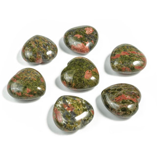 1 Pc Unakite Heart Gemstone - Unakite Healing Crystals - Natural Unakite Stone - Carved Gemstone Heart – 3cm