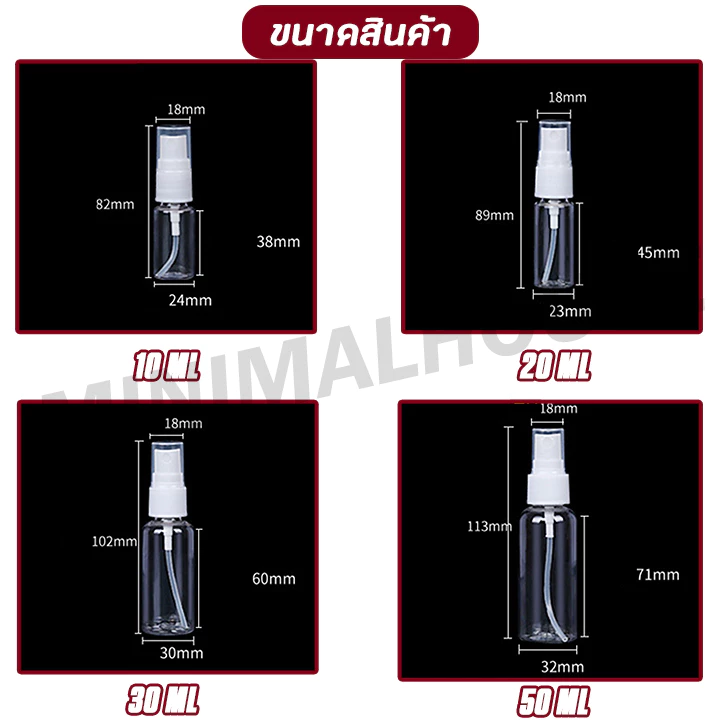 < ราคาขายส่ง > ขวดสเปรย์ 10-150ml ขวดสเปรย์แอลกอฮอล์ พลาสติก บรรจุของเหลว พร้อมส่งจากไทย 🔔 thumbnail 5