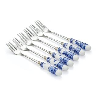 ชุดซ้อมขนม Spode Blue Italian Set of 6 Pastry Forks