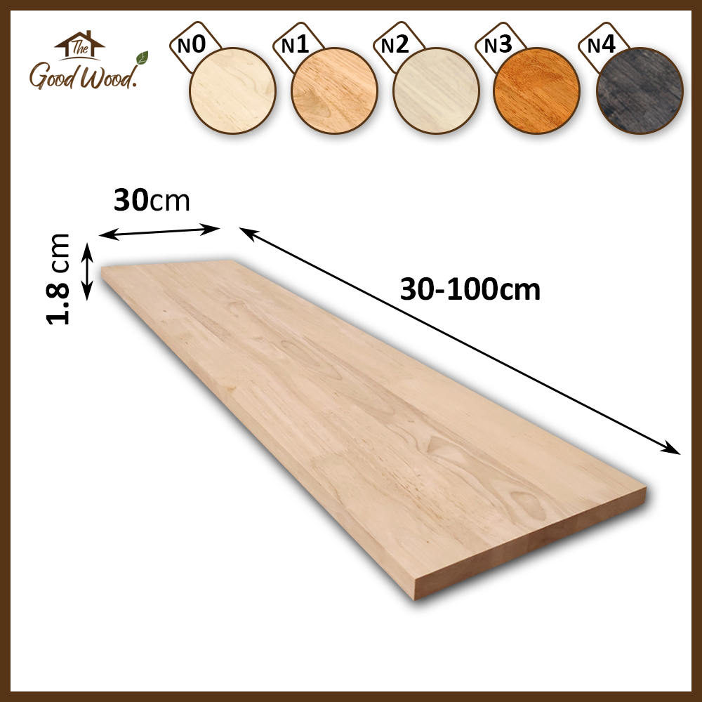 ไม้พารา ชั้นวางของ  18mm. กว้าง30cm. x ยาว30-100cm. (AC ต่อฟันปลา) เหมาะสำหรับงาน DIY ชั้นวางของ ชั้