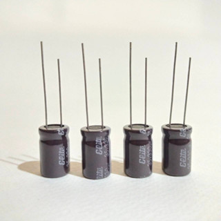 (4ชิ้น) Capacitor 330uf 35v 105C ELITE 10X16MM. สีน้ำตาล