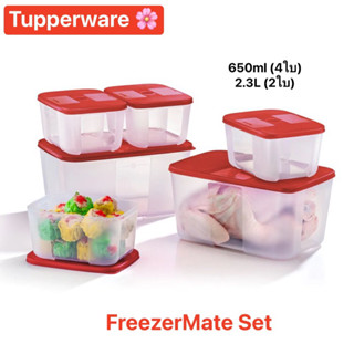 Tupperware กล่องแช่แข็งอาหารฝาสีแดง รุ่น FreezerMate Set