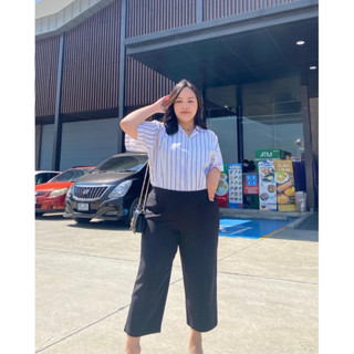 HARPER PANTS กางเกง7ส่วน พรางหุ่น เพิ่มความเพรียว ใส่ได้อย่างมั่นใจ แฟชั่นสาวอวบ เสื้อผ้าPlussize : by Plus.bkk