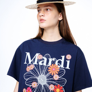 MARDI MERCREDI  TSHIRT FLOWERMARDI BLOSSOM_NAVY WHITE direct shipiing from korea