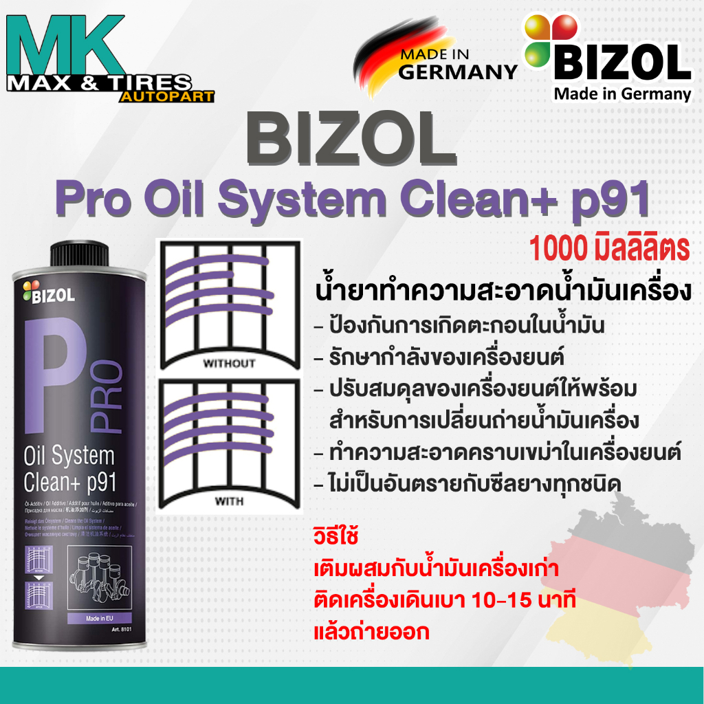 น้ำยาทำความสะอาดน้ำมันเครื่อง BIZOL Pro Oil System Clean +p91 500ml.