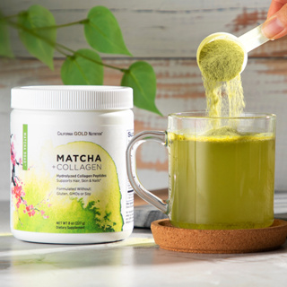 ผงคอลลาเจนผสมชาเขียวมัทฉะ MATCHA ROAD, Matcha + Collagen, 227 g California Gold Nutrition